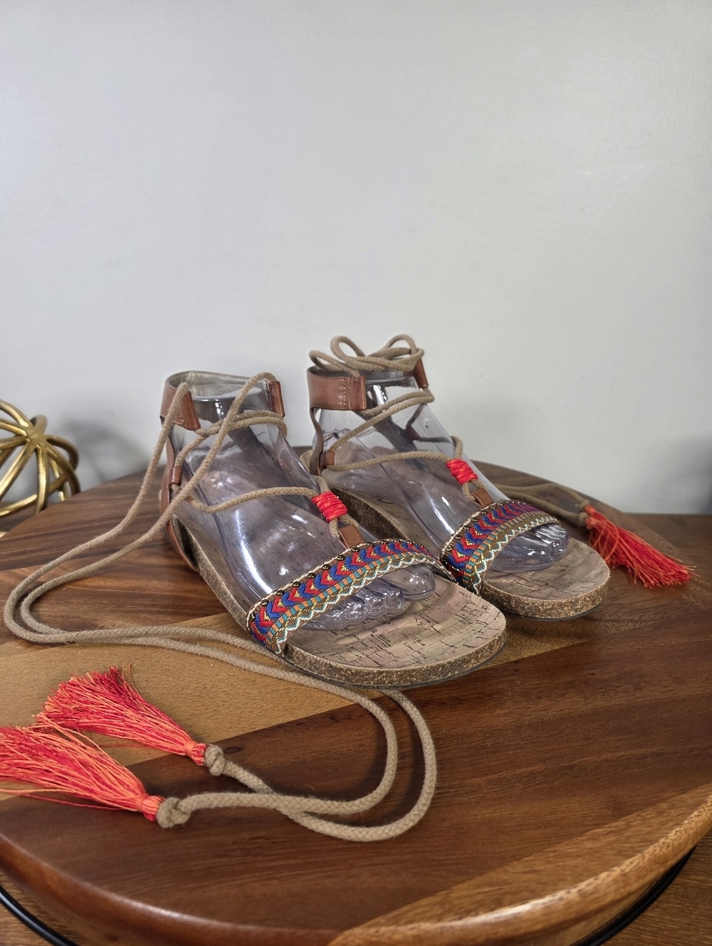 Circus by Sam Edelman Kerri Boho Gladiator Lace-Up Sandals Festival Size 8.5 - Picture 10 of 16
